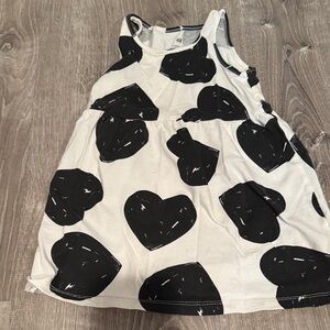 H&M Kids Casual Dress - Black and White Heart Pattern